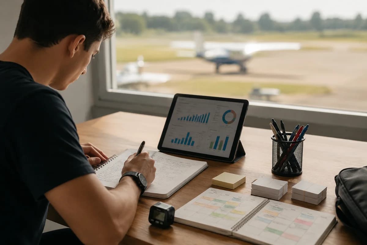Como organizar estudos para provas teóricas de piloto com alta performance?